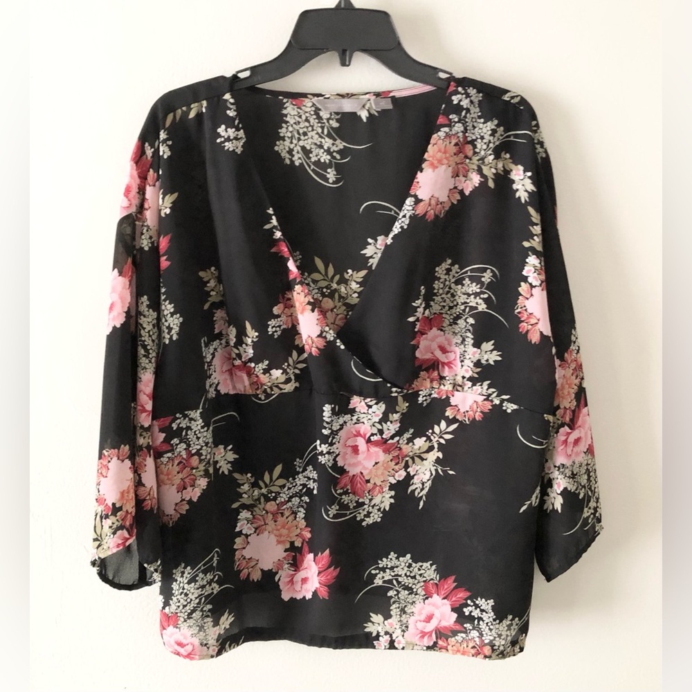 Investments Floral Surplice Women's Blouse